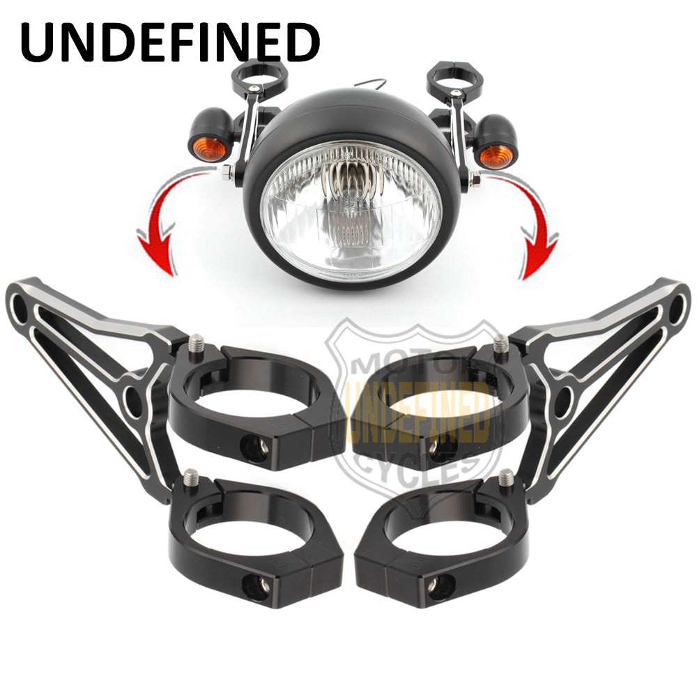 Koplamp Beugel Mount Klem 22mm 25mm Vork Buizen Motorfiets Mistlampen Beugels Motorfiets LED Motordecoratie, carrosseriebescherming (Kleur : Black