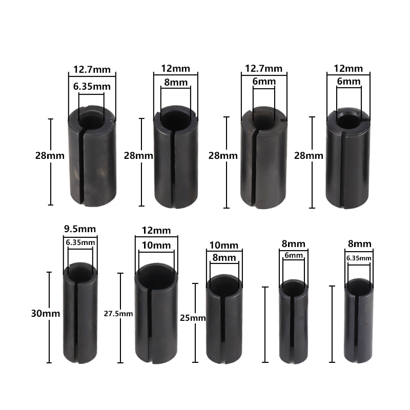 Xcan 1 st adapter hylsa skaft cnc router verktyg adaptrar hållare 8mm byt  to 6mm/ 8-6.35/ 9.5-6.35/ 10-8/12-6 8 10/12.7-6 6.35mm