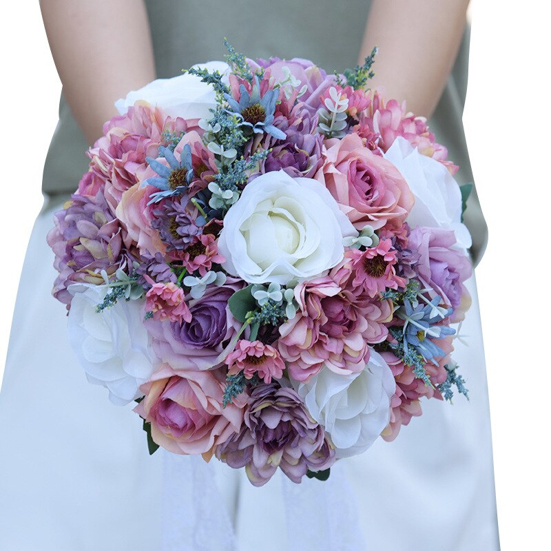 Kyunovia Jahrgang Wilden Blumen Rose Gerbera Hochzeit Strauß Braut Strauß Strauß de mariage braut blume Strauß GC8: Farbe 1