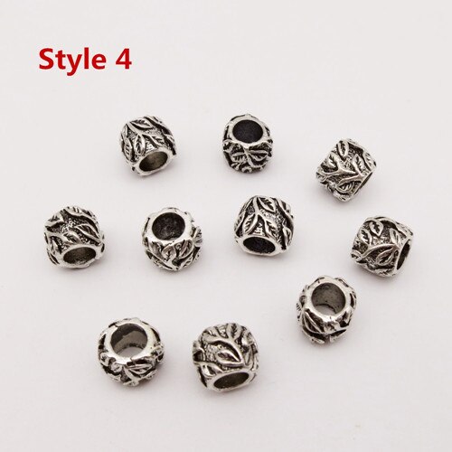 10pcs/pack different 4 styles metal viking hair braid dread beard dreadlock beads rings tube for Styling Accessories: 10pcs Style 4