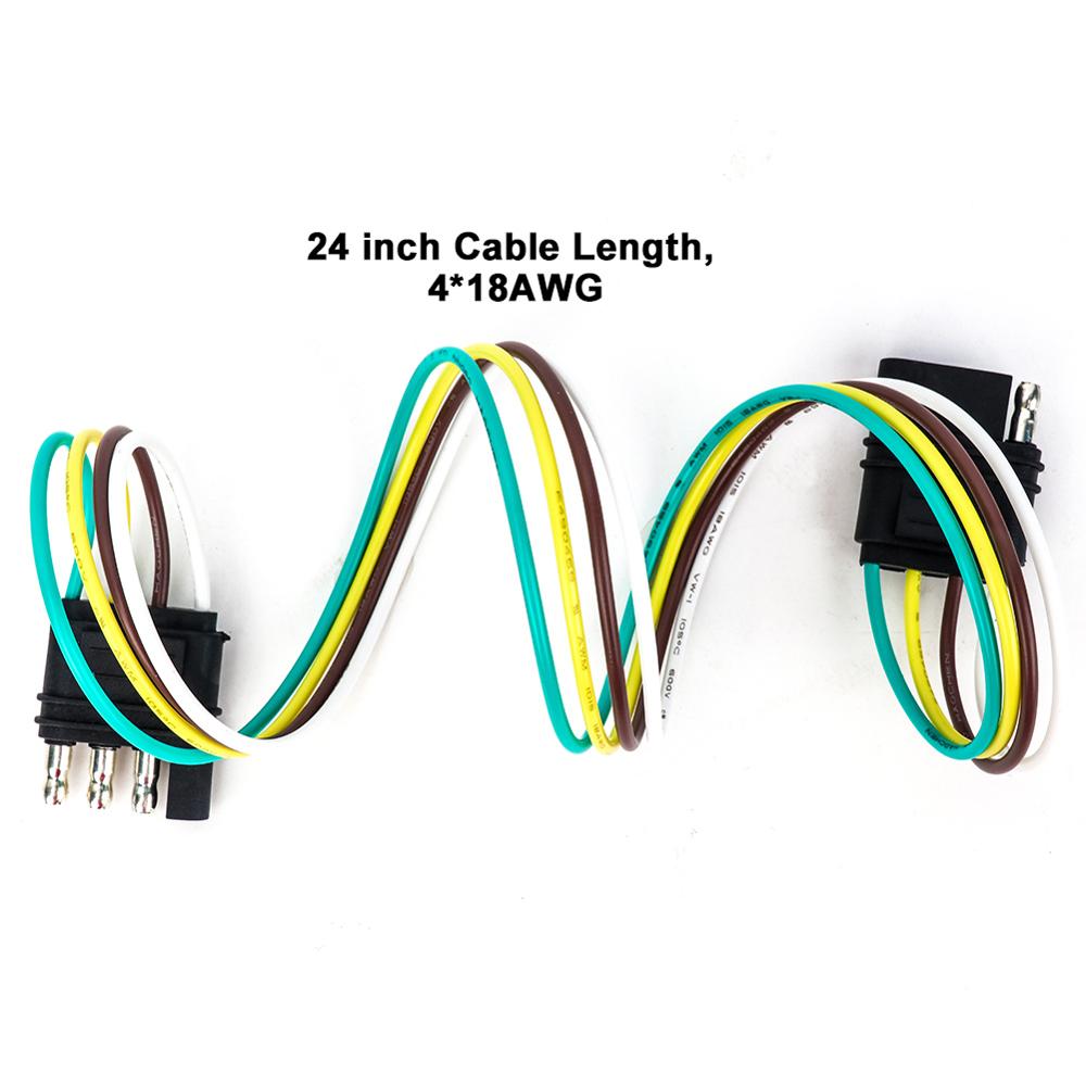 Tirol 4 pin flad trailer kabel sæt trailer lys stik 4*18 awg ledningsnet stik til campingvogn auto adaptere stikkontakter  t24696b