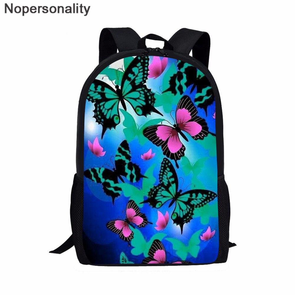 Nopersonality Butterfly Backpack for School Kids Girls Book Bags 3Pcs/Sets Rucksack Women's Travel Bagpack Children Schoolbags: Z5910C