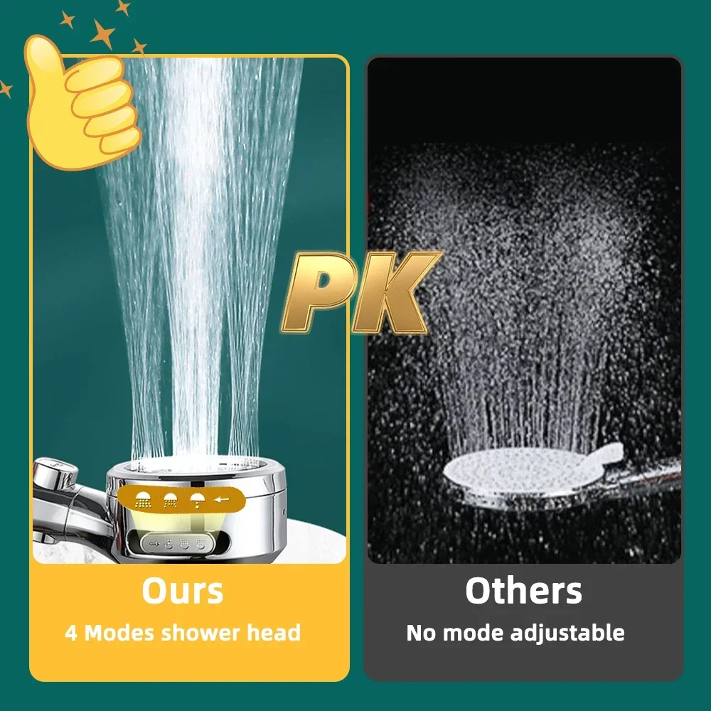Pommeau de douche à économie d'eau, haute pression, pulvérisateur réglable, affichage numérique LED de la température