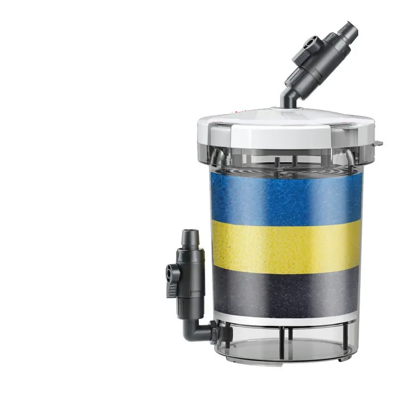 Filtro de recipiente para acuario 2025 EW-604, cubo de filtro externo de 1000L/H con 4 esponjas y rejilla de acuario esterilizador UV