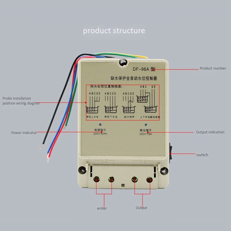 Gtbl DF-96A Automatische Water Level Controller Pomp Stortbak Auto Liquid Schakelaar 220V Relais Schakelaar