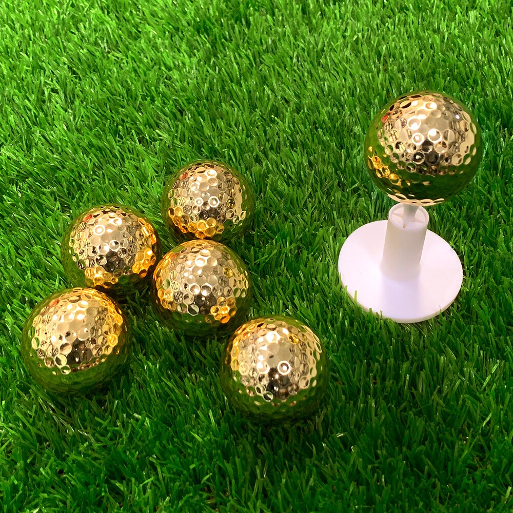 1 Pcs Plated Gouden Kleur oefen Golfballen Training