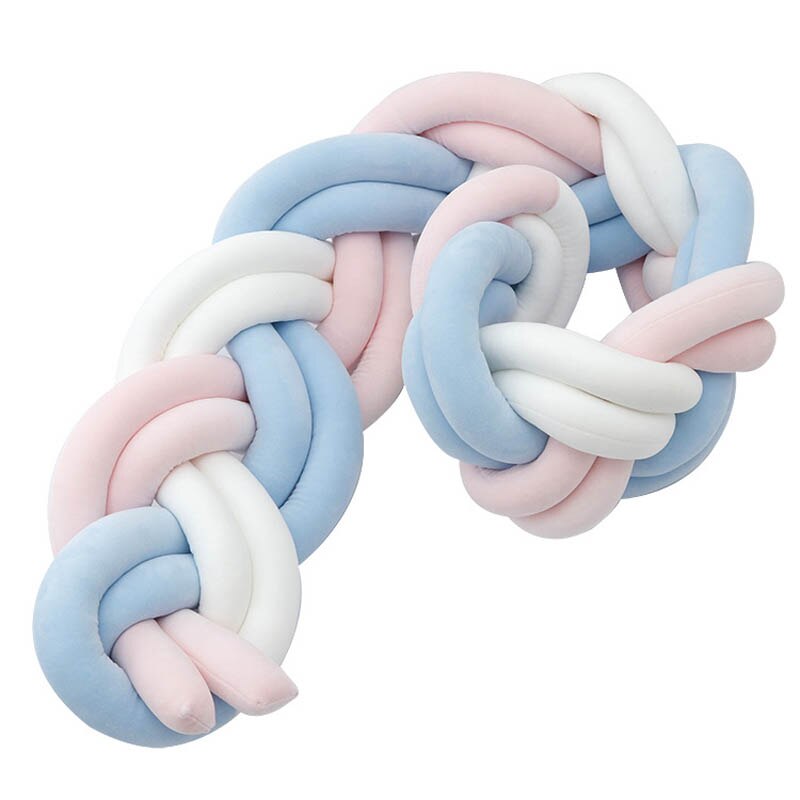 1.5M Geknoopt Twist Touw Handgemaakte Barrière Braid Knot Kwekerij Voor Kind Wieg Hek Cot Rail: blue pink white