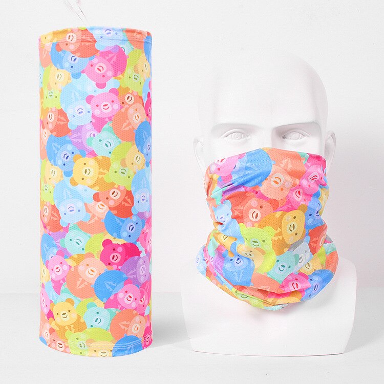 Hommes femmes foulards glace soie multifonctionnel bandana bandeau anneau cou écharpe dessins animés sans couture tubulaire magique visage: 11