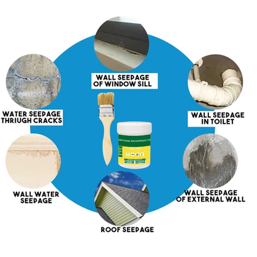 Transparent Waterproof Sealant Paste Repair Broken Surfaces Sealer w/Brush