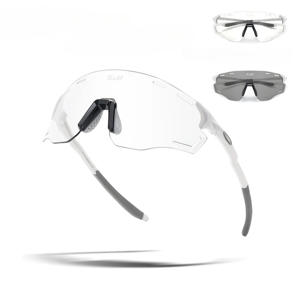 Gafas de sol deportivas polarizadas para motocicleta, lentes de luz polarizadas transparentes que cambian de Color, módulo Multicolor, venta de verano: Rojo