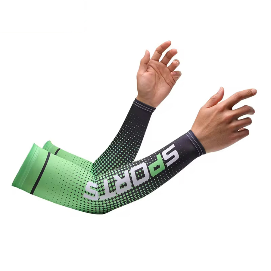 Sommer Sonnencreme Eis Seide Hülse UV Sonnenschutz Kühlung Anti-Slip Arm Ärmel Männer Frauen Outdoor Sport Radfahren: green