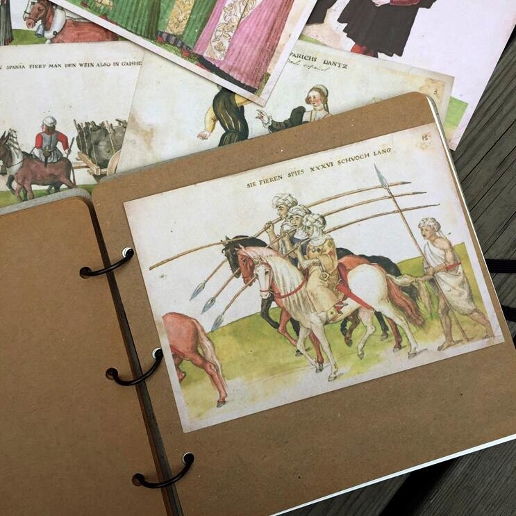 16 stk/pakke/parti studerendes gør-det-selv-kort pakke vintage antikke landserier postkort sæt flot bogmærke kort samling