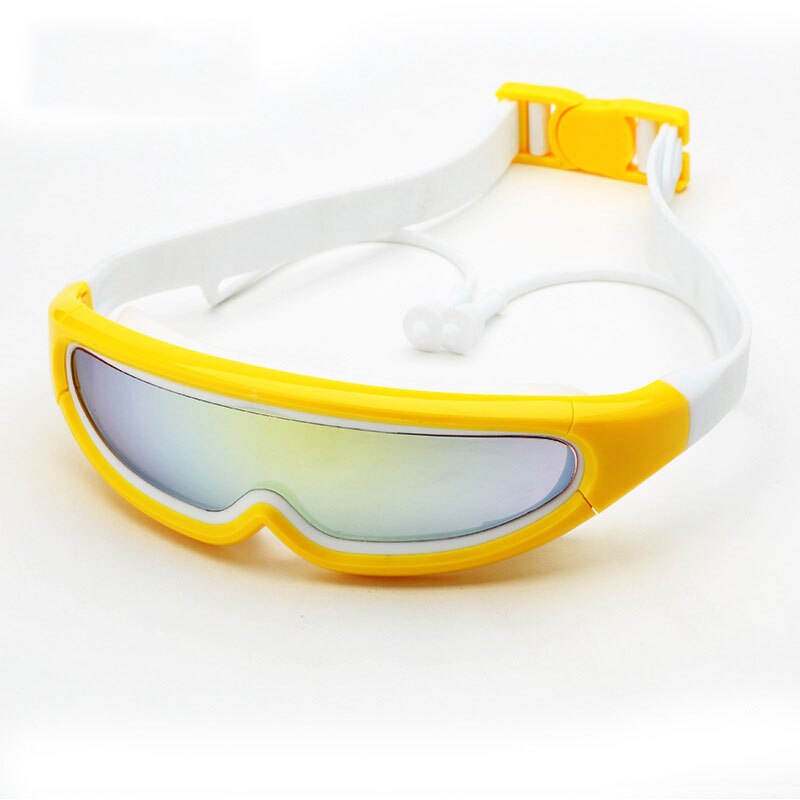 YUKE Kids Goggles Waterproof Anti-Fog Glasses Children Swimming Protect Eye Eyewear Plating HD Child Boy Girl Swim Goggles: Yellow