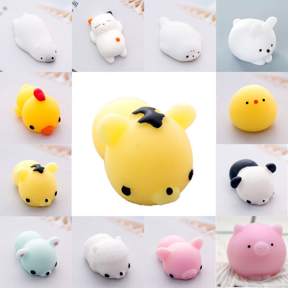 Kawaii eläin mochi squishies lelut söpö mini pehmeä squishy eläimen muoto sika tipu kissa tiikeri stressin helpotus pallot lapset aikuisten lelut: D