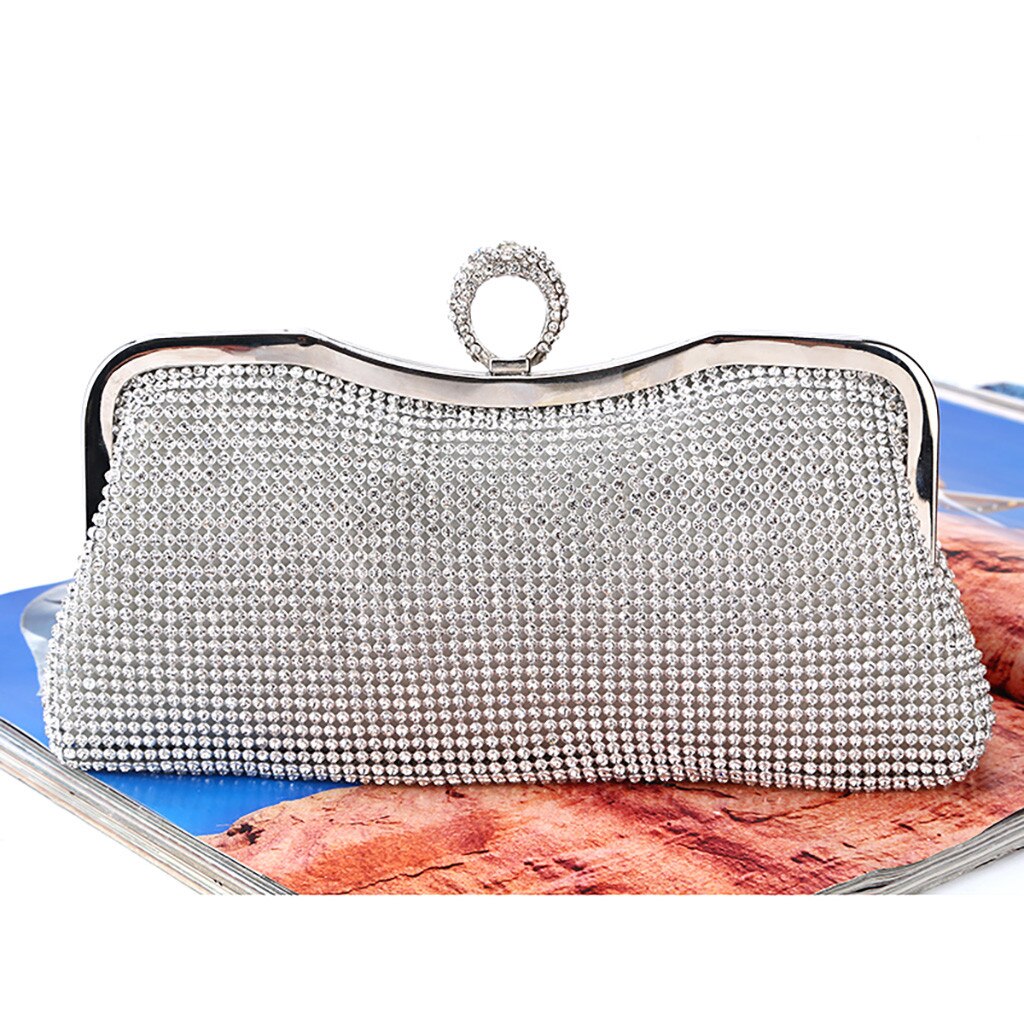 Vrouwen Mode Crossbody Tassen Avond Handtas Diamant Strass Party Clutch Schouder Crossbody Tas Bolsa Feminina: Zilver