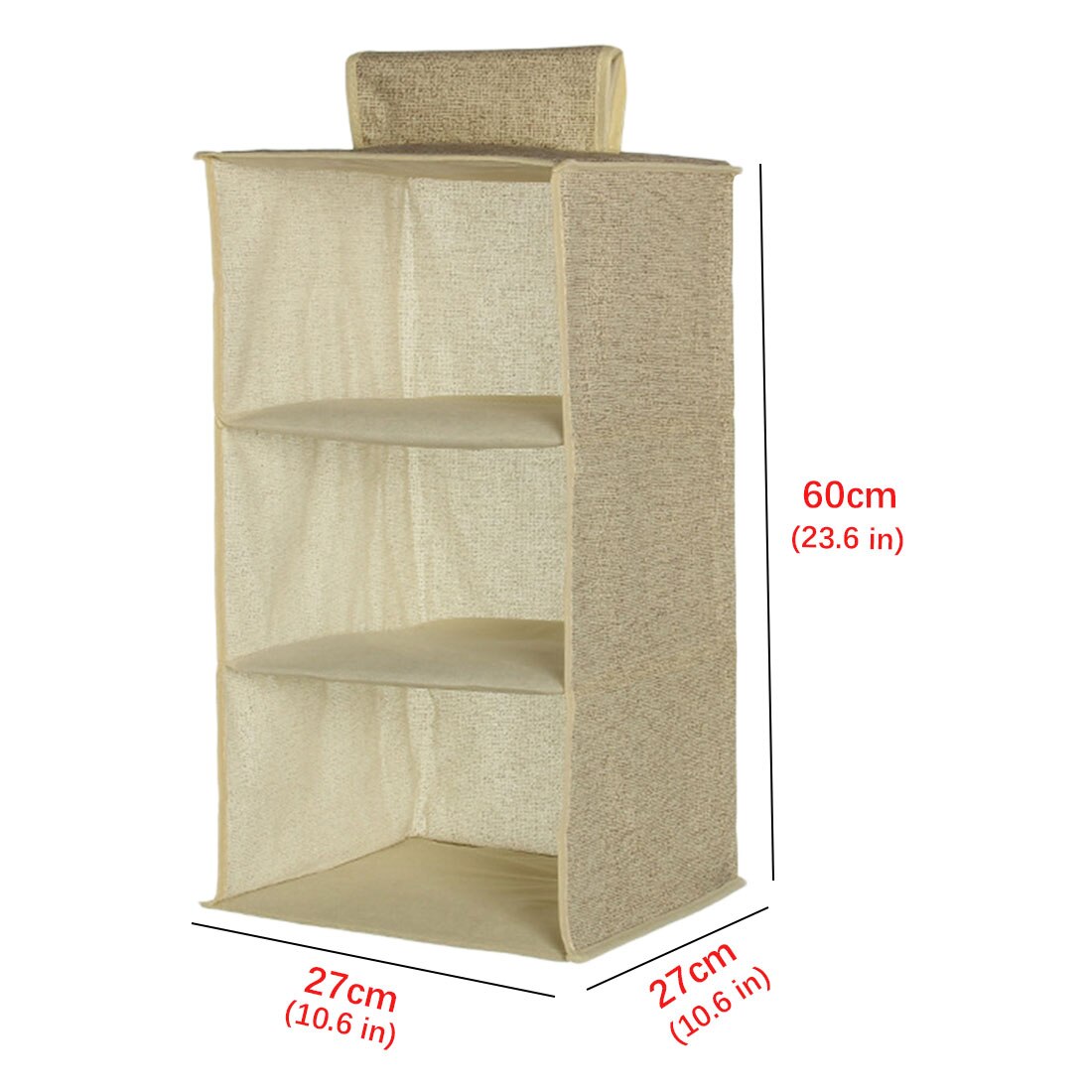 3/4/5/Layers Hanging Drawer Box Wardrobe Organizer Shelves Clothes Hangers Holder Portable Organizer Hanging Closet: 3 layers Beige