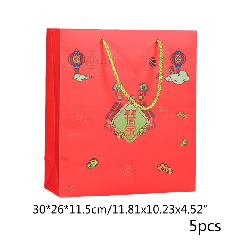 Chinese Year Candy Bundles Nougat Snowflakes Biscuit Packaging Bag Hand Bag: 3