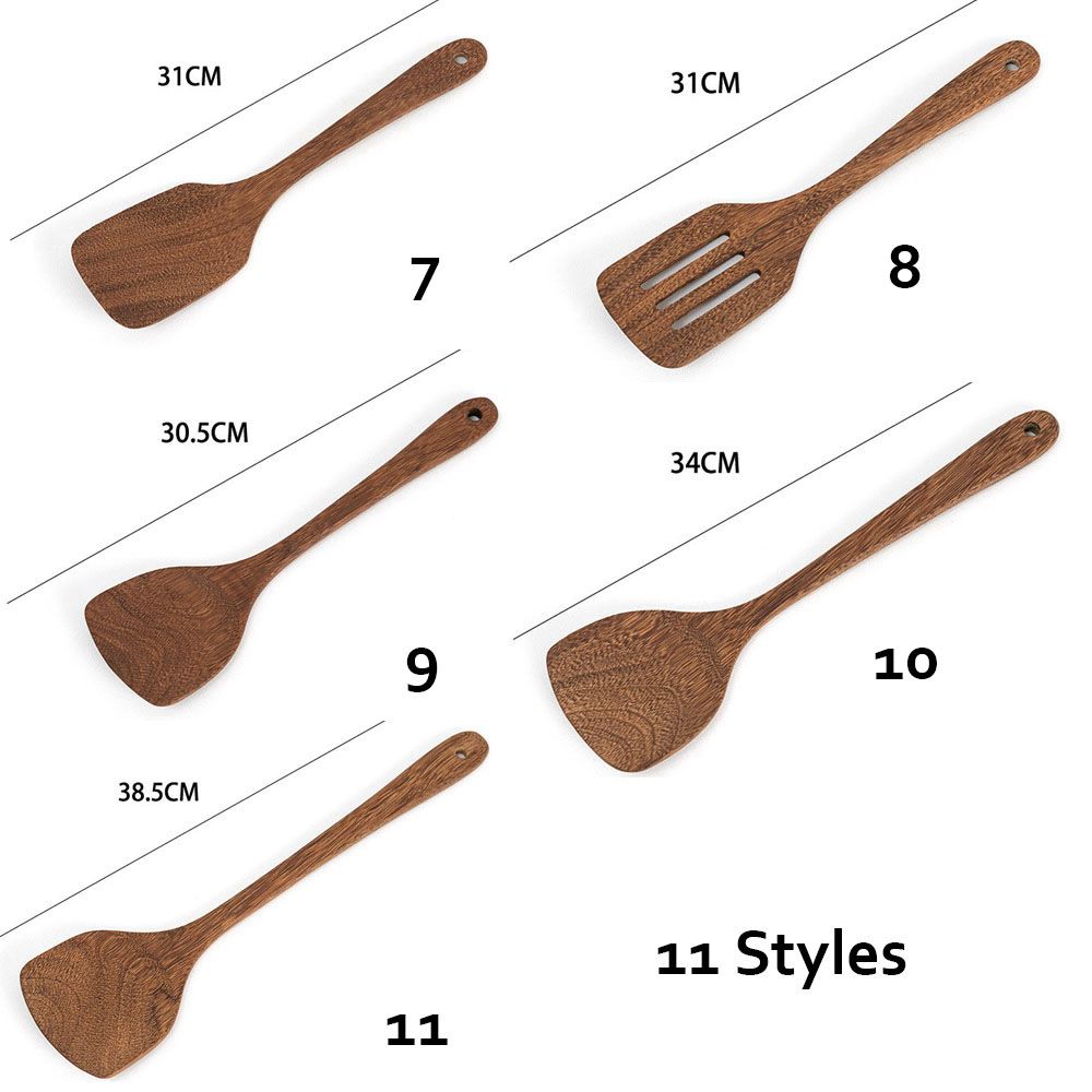 11 Styles Special Wooden Kitchen Tool Teak Spoon Colander Cooking SpoonS Nano Soup Skimmer Natural Wood Tableware