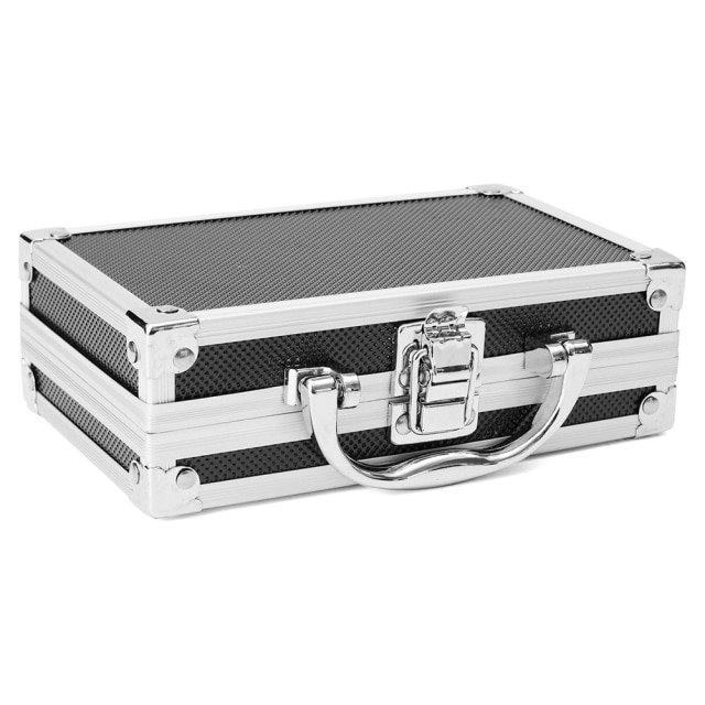 2 Sizes Tool Box Aluminium Alloy Lightweight Toolbox Storage Case Portable Tool Case Travel Luggage Organizer Case Safety Box: 215x215x65mm
