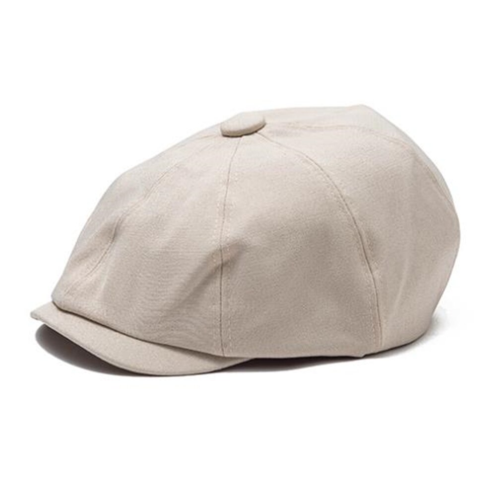 BUTTERMERE-Gorra Newsboy para hombre y mujer, boina Lisa Vintage, informal, negra y gris, para primavera y verano: white