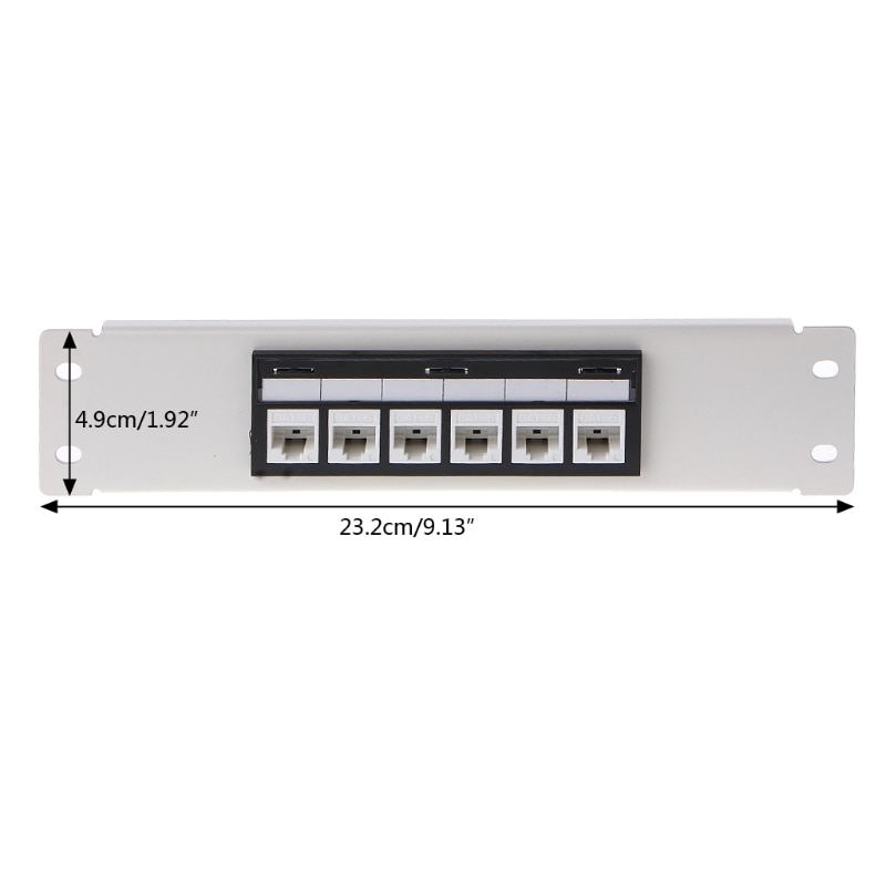 RJ45 CAT6 6 Ports Patch Panel Frame With RJ45 Keyston Module Jack Connector