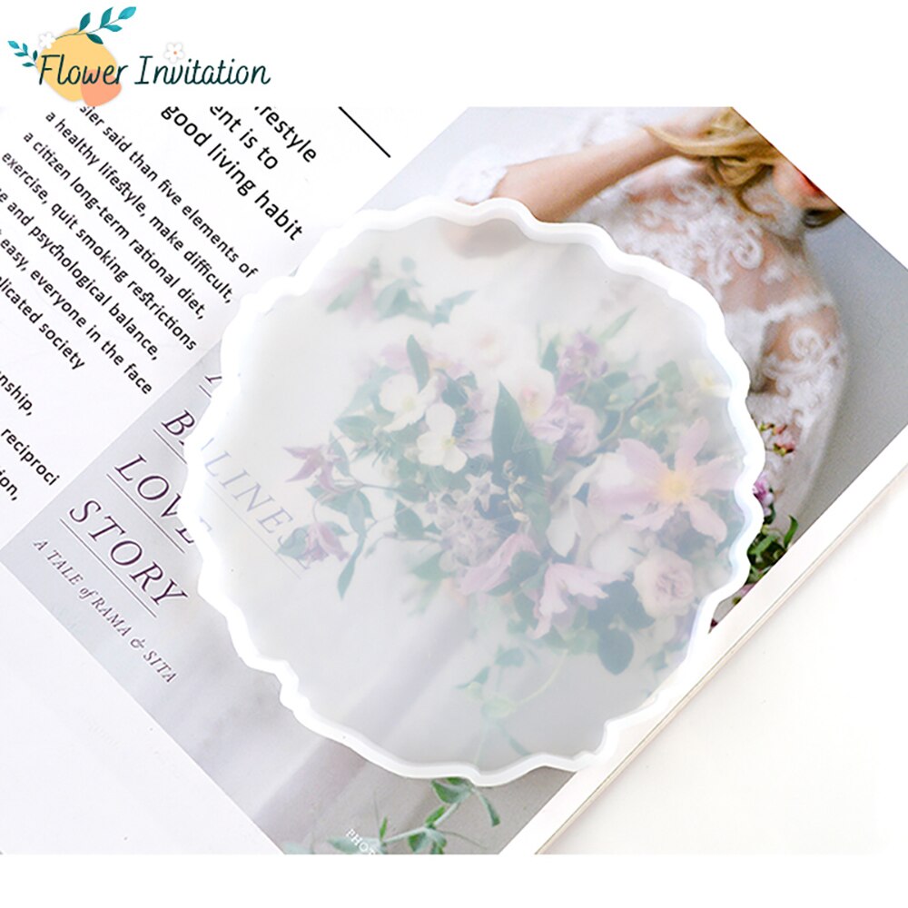 4 sztuk DIY Coaster formy zestaw dekoracyjne rękodzieła blacha do pieczenia baza okrągłe żywicy epoksydowej formy biżuteria silikonowa Making