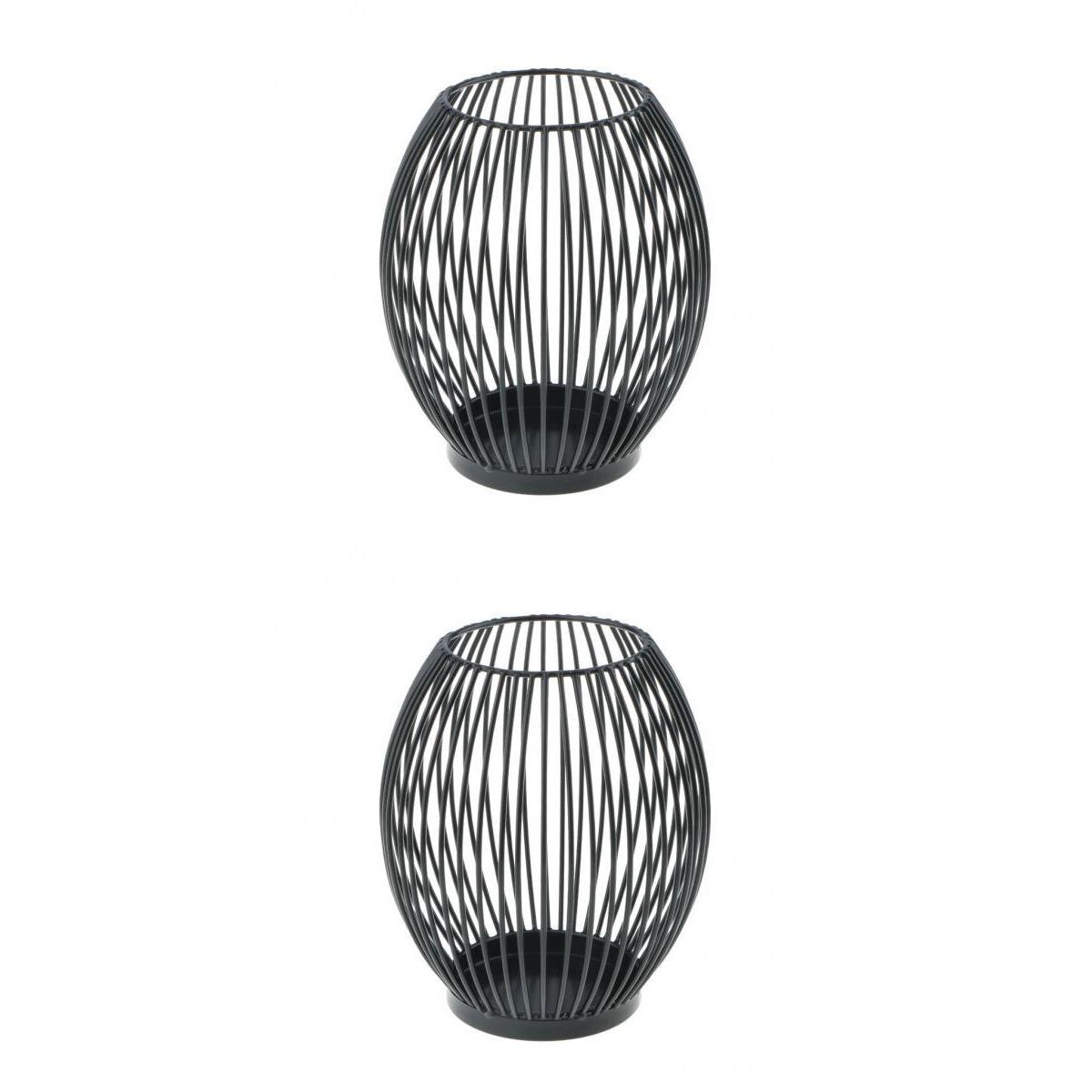 2 x vintage ijzeren metalen ambachtelijke kaarsenhouders van gaas, voor buiten in de tuin