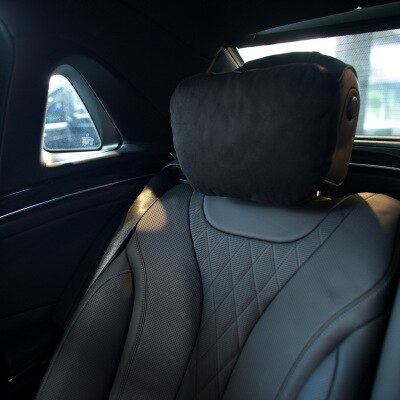 Auto Sitz Kopfstütze Kissen Biologische samt Hals Kissen Maybach S Klasse Auto Neck Unterstützung Kissen Abdeckungen Kopfstütze: black