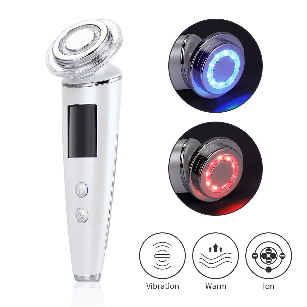 Ems Led Photon Vibration Facial Draai Gezicht Lift Ion Schoonheid Apparaat Lcd Rf Radio Frequentie Machine Huidverjonging