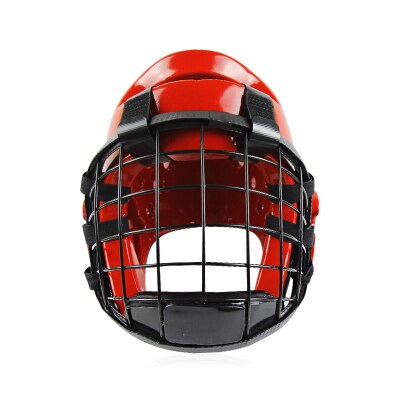 Casco de boxeo para niños y adultos, Protector de cabeza de Taekwondo, máscara de Metal, Sanda, Muay Thai, MMA, equipo de entrenamiento: Red with Mask M
