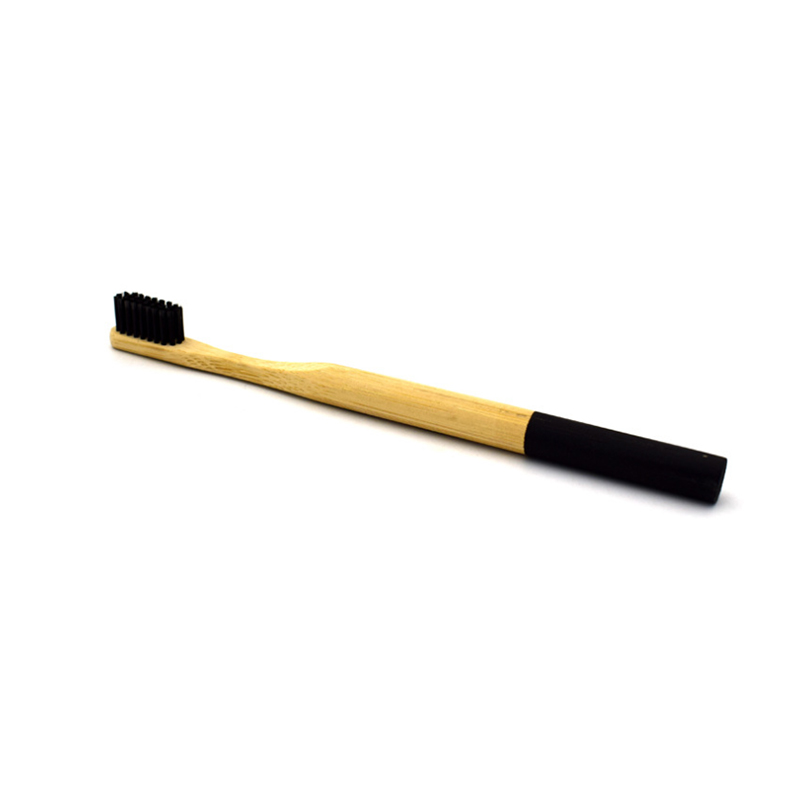 Trätandborste miljömässigt bambu runt handtag mjuk borste färgglada borstar box paket kostym för vuxenmärke denta& #39 ;l care: Balck