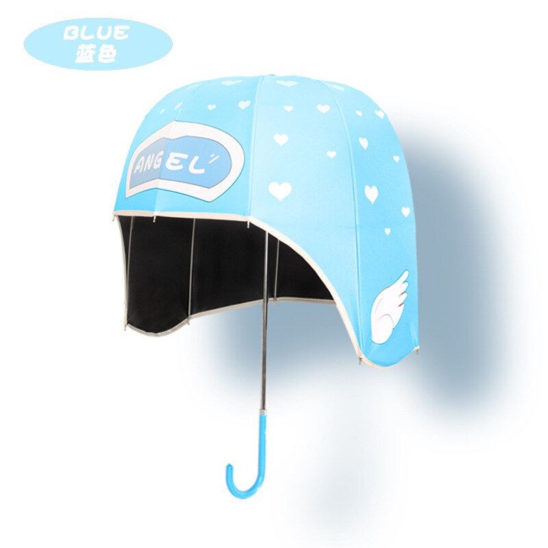 Cute Umbrella Sunny Rain Umbrella Hat Umbrella UV Protection Children Umbrella Boys And Girls Lightweight Umbrella: Large Sky Blue