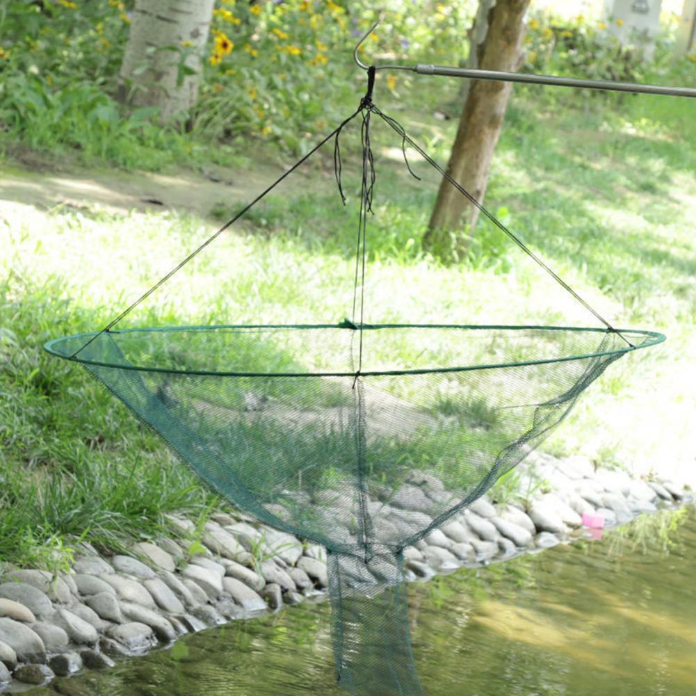 Filet de pêche pliable, appâts portables pour crevettes, crabe, crevettes, goutte d'atterrissage, jetée, arbres, filet d'étang, filet de capture de crabe