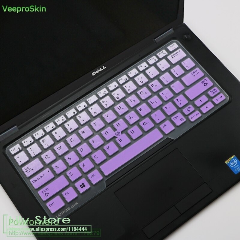 For Dell Latitude 7490 3340 E3340 E5450 E5470 E7450 14 inch Laptop Notgebook Keyboard Cover Protector Skin: fadepurple