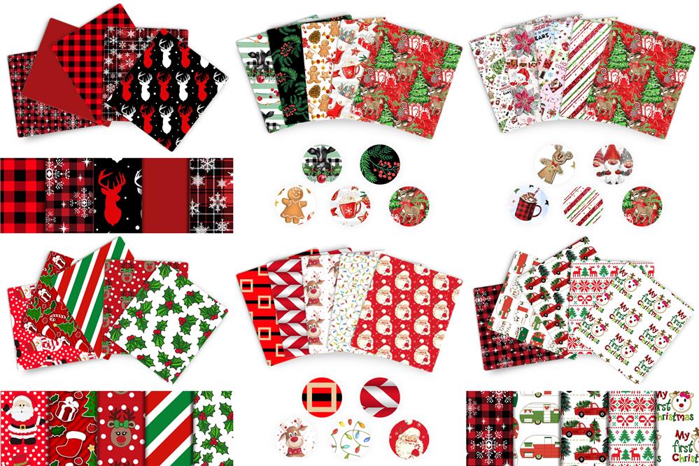 50*140cm 5 diseños/juego, medio metro Navidad poliéster algodón Fabic set hogar textil costura acolchado ropa DIY,c12649