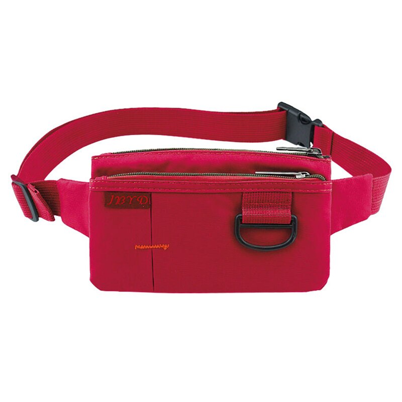 Masculino feminino náilon 4 bolsos à prova dwaterproof água cintura packs moda masculina resistente ao desgaste preto fanny pacote mensageiro bolsa de ombro: Maroon