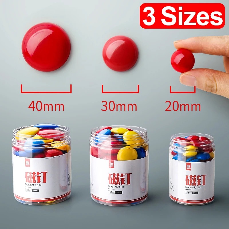 6/80x points magnétiques ronds colorés tableau blanc boutons magnétiques autocollants pour la maison bureau école bricolage décoration goujons 20mm 30mm 40mm