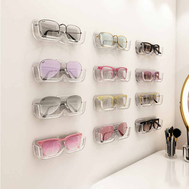 High End Wall Mounted Eyeglasses Organizer Stand No-Punch Sunglasses Organizer Premium Sunglasses Display Case Home Storage Rack