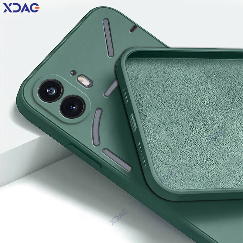 Luxuriöse weiche zweilagige Abdeckungen für Nothing Phone 1 2 NothingPhone1 NothingPhone2 5G Kameraschutz, quadratische Flüssigsilikonhülle