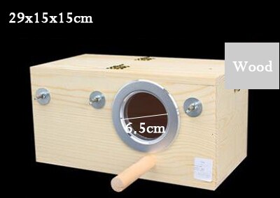 Parrot Parakeet Wooden Bird Breeding Box Eco-friendly Protect Eggs Incubator Warm Bird Nest For All Mini Birds Cage Accessories: L size right open