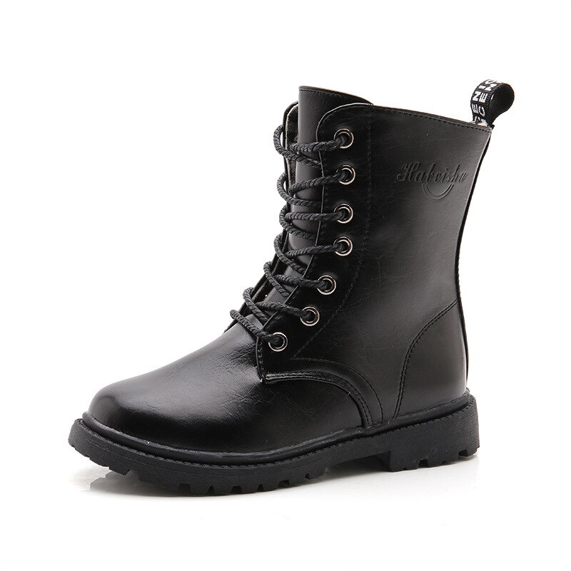 Children's Shoes Girls' Boots Autumn and Winter Side Zipper Boots Boys Snow Boots kids Leather Boots Autumn and Winter Boots: 30Inner length18.5cm