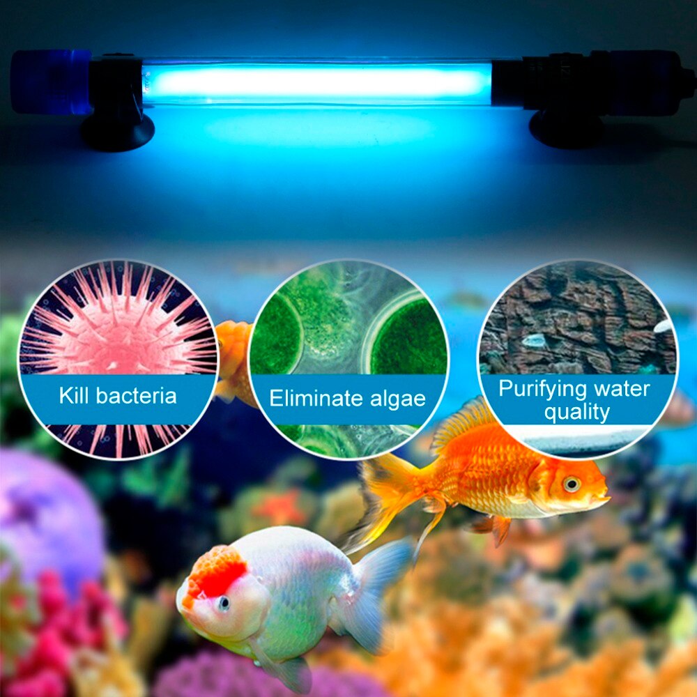 Ultraviolet Sterilisator Aquarium Aquarium Licht Lamp Decor Uv Kiemdodende Stralingsbestendige Vis Reef Verlichting Eu Plug