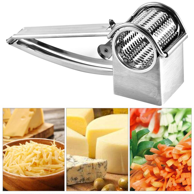 Stainless Steel Rotary Cheese Grater with 1Different Blades Cheese Slicer Chopper Kitchen Tool Cheese Ralador