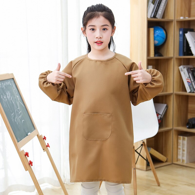 Children's Painting Drawing Clothes Polyester Breathable Smock Kindergarten Kids Long-Sleeve Aprons Print Logo: 3 / M