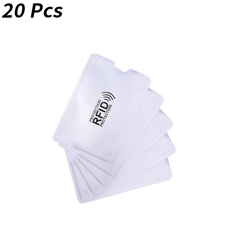 Aluminum Anti-Piracy Protective Card Sleeve Rfid Case for NFC / RFID Blocking Reader Lock Bank Contactless Credit Card Cover: 20 pc