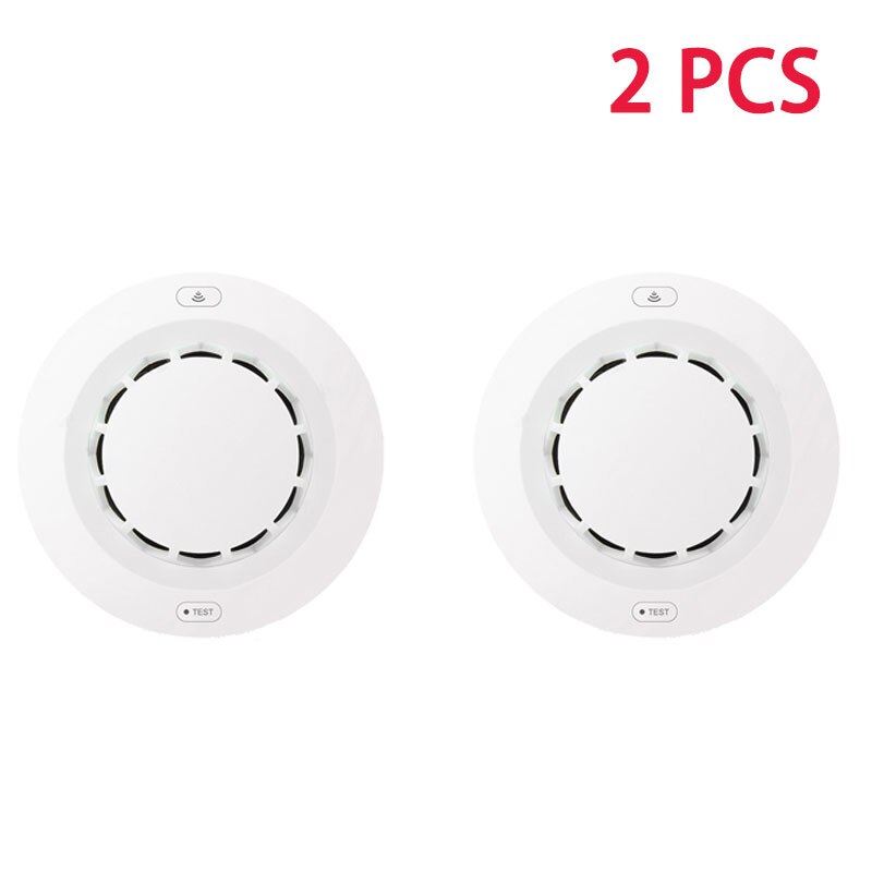 Tuya-alarma de humo con WiFi para el hogar, Detector de humo de protección contra incendios, combinación de alarma contra incendios, sistema de seguridad para el hogar, bomberos, 1-4 piezas: 2 PCS