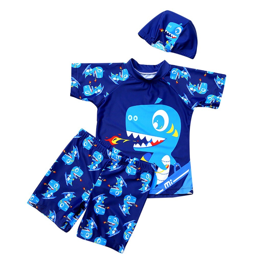 Toddler Kids Clothes Boy Dinosaur Printed Swimwear Swimsuit Bathing Suit Boy Clothes Set Kids Outfits Vetement Enfant Fille