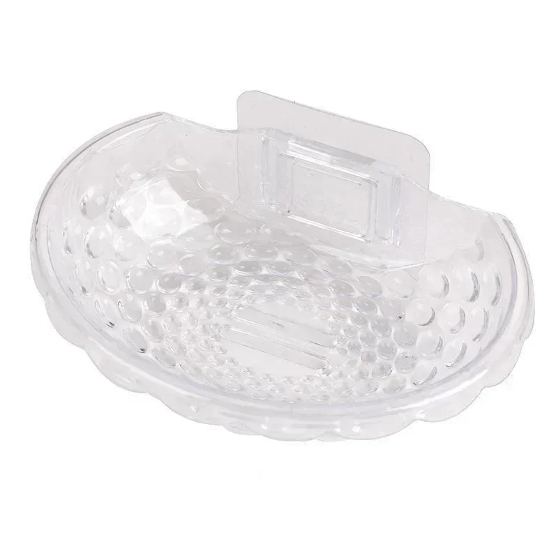 Soap Holder Soap Dishes Sponge Container with Wall Hook for Shower Kitchen Sink Adhesive No Drilling Bathroom Accessories: WHITE
