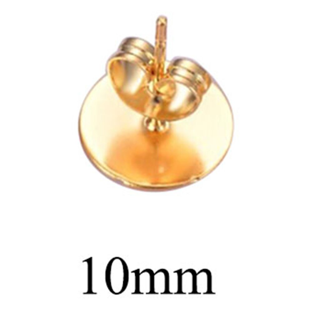 Poteaux de boucle d'oreille en acier inoxydable, 3/4/5/6/8/10/12mm, pour le bricolage et la fabrication de bijoux, 50 pièces/lot: 10mm
