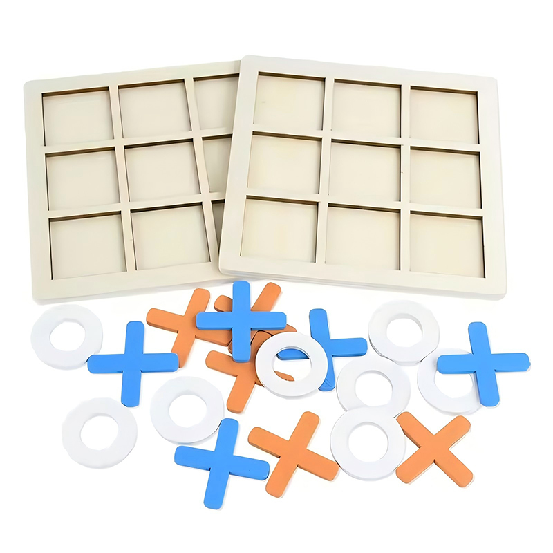 Gioco del Tris in Legno, Rompicapo Logico Divertente, Giochi da Tavolo Classici di Strategia per Adulti e Bambini, Regalo Educativo